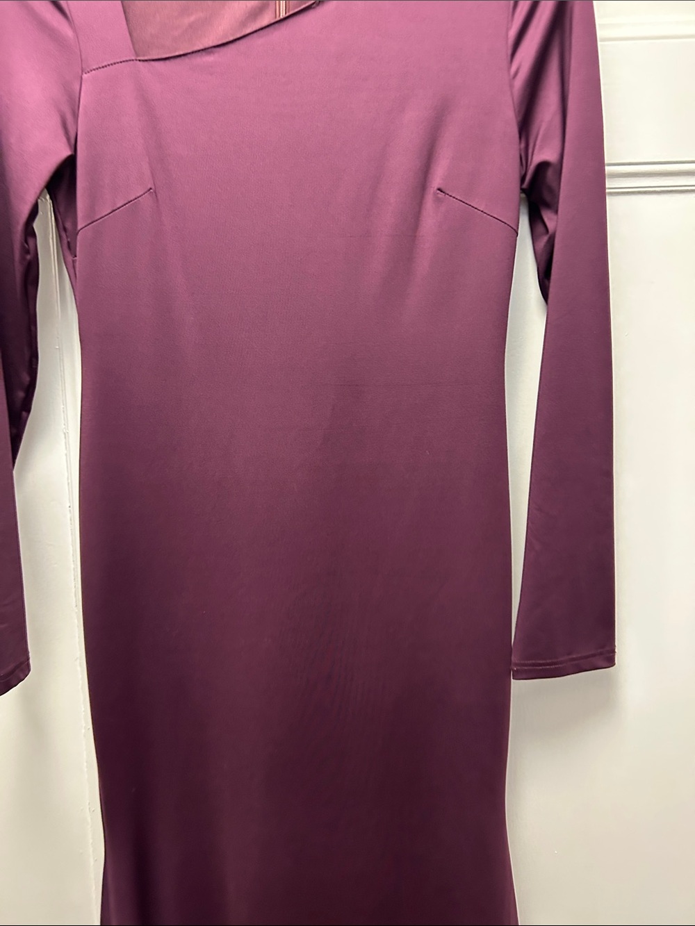 Able Plum Asymmetric Hem Long-Sleeve Dress - Picture 3 of 9